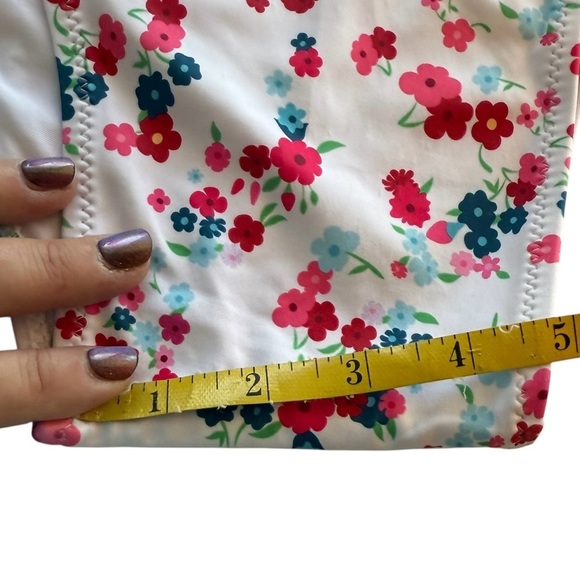 Beachsissi Swim Bikini Bottom Womens Size L White Floral Tropical Beach Vacation - Picture 6 of 7